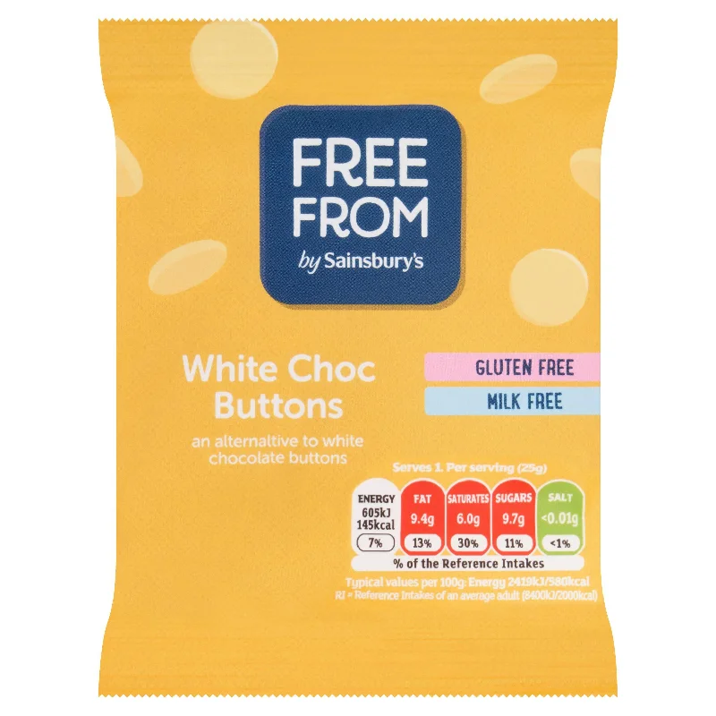 - Car dog seat beltSainsbury's Free From White Chocolate Buttons 25g