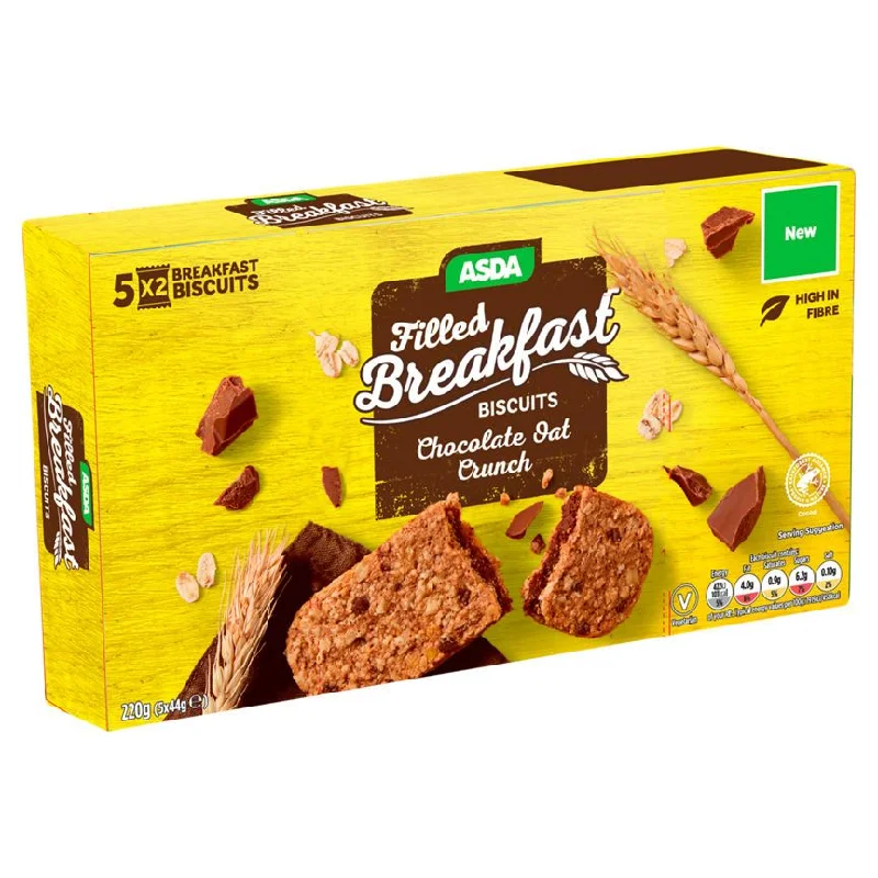 - Summer pet ice matASDA Filled Breakfast Biscuits Chocolate Oat Crunch 5 x 44g