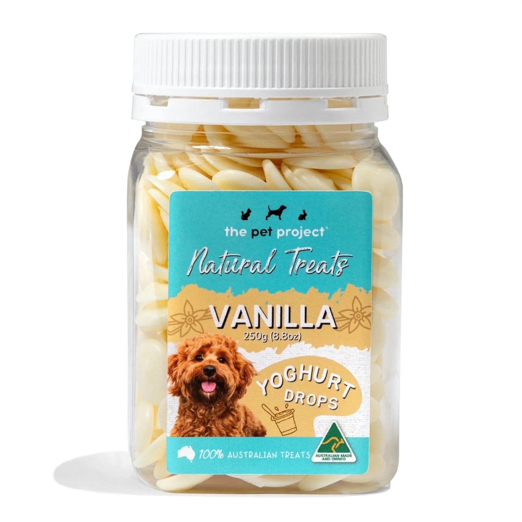 - Special food for senior dogsThe Pet Projcet VANILLA Yoghurt Drops Dog Treats 250g