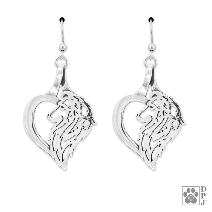 - Pet smart GPS locatorSterling Silver Shetland Sheepdog in Heart Earrings, Head