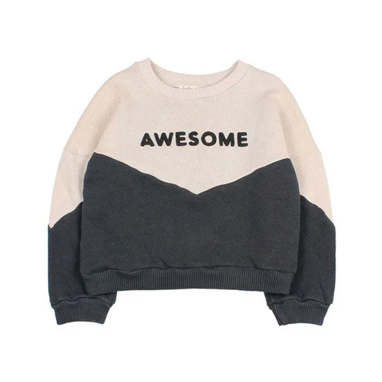 ---Buho Cream Two Tone Awesome Sweatshirt