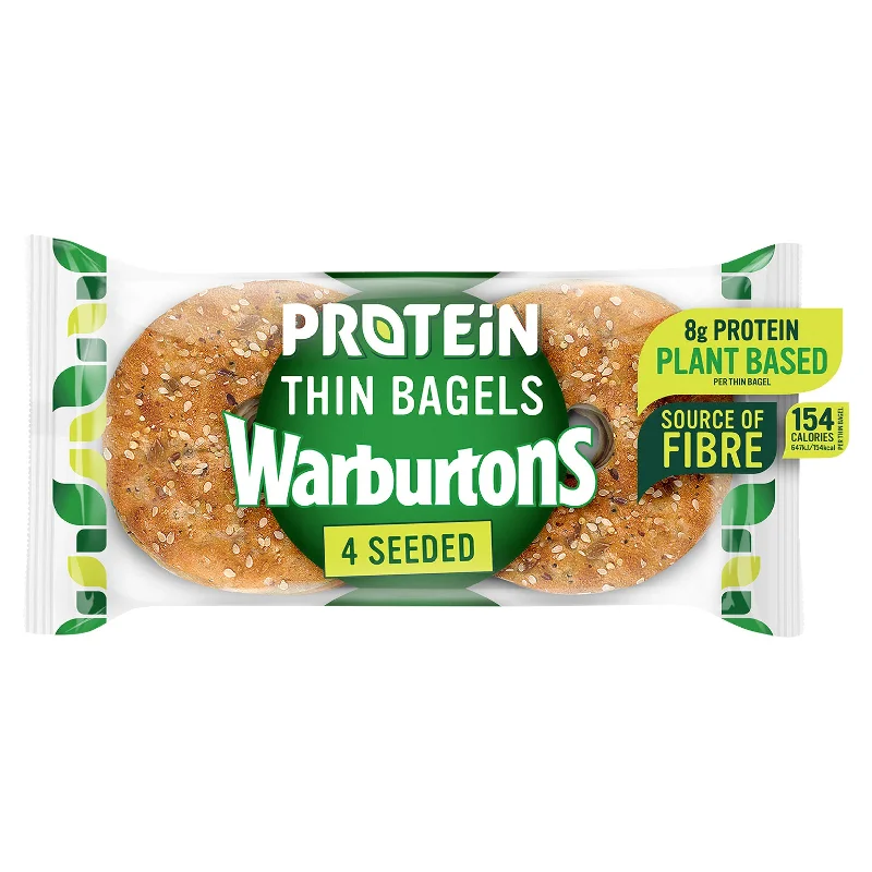 ---Warburtons Protein Thin Bagels x4