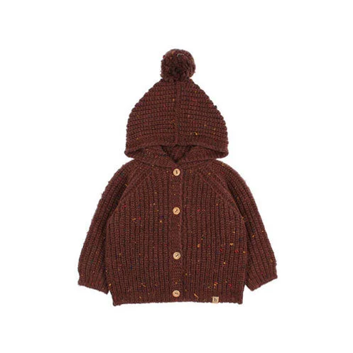 - Organic cotton dog bibsBuho Brown Botonato Baby Cardigan