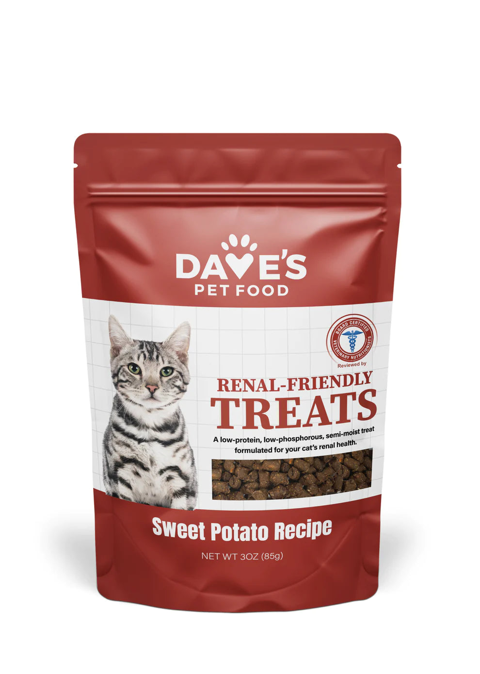    - High-protein cat food  Dave's Kidney-Friendly Semi-Moist Cat Treats - 3oz