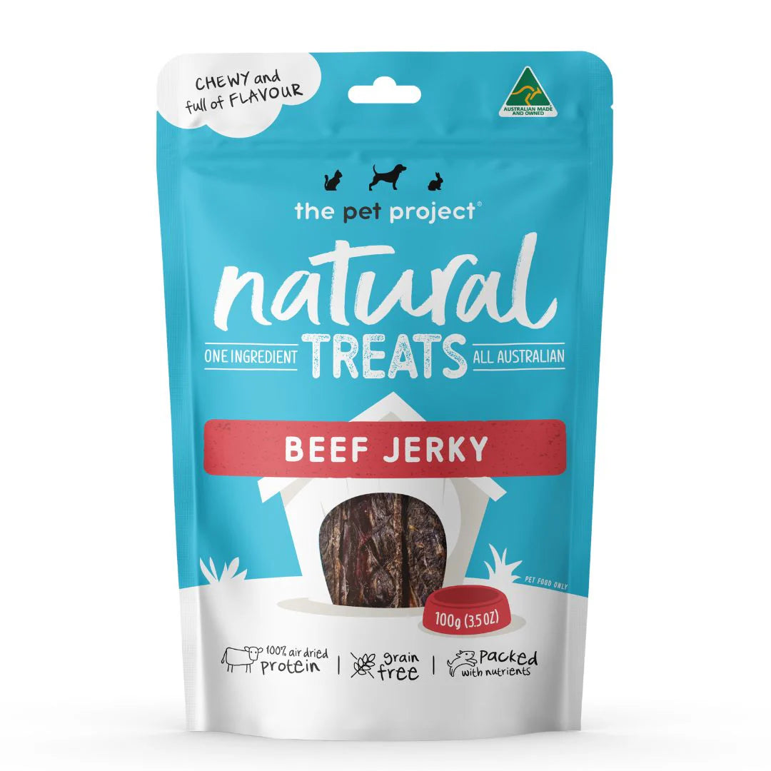  -Chicken-flavored dog foodThe Pet Projcet BEEF JERKY 100g Dog Treats