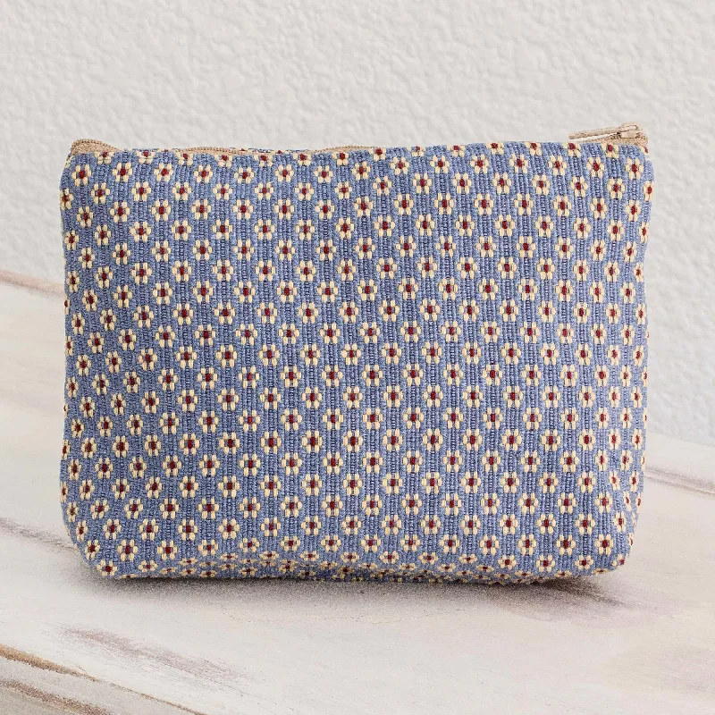  -Anti-scratch sofa protective coverBlue Ditsy Floral Cotton Cosmetic Bag