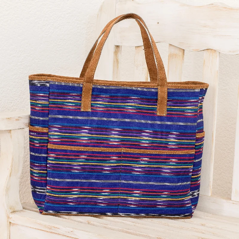 - Cat stress soothing sprayChamperico Bound Hand Woven Blue Multicolor Cotton Tote Purse from Guatemala