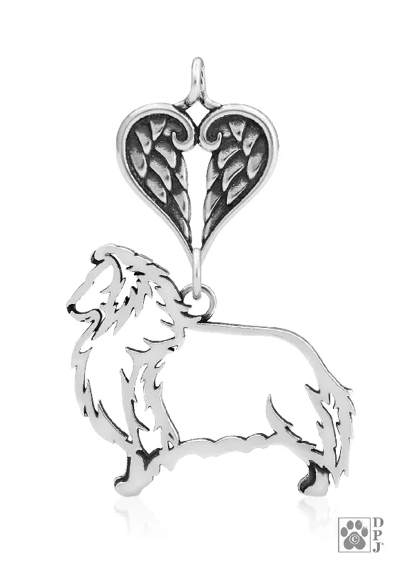 ---Shetland Sheepdog, Body, with Engravable Healing Angels Pendant