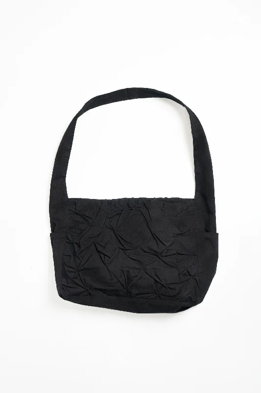 ---Draped Waterfall Tote Bag- Black