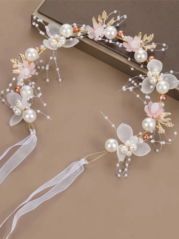 - Postoperative pet anti-licking Elizabethan collarFaux Pearl & Flower Decor Bridal Hair Band Elegant