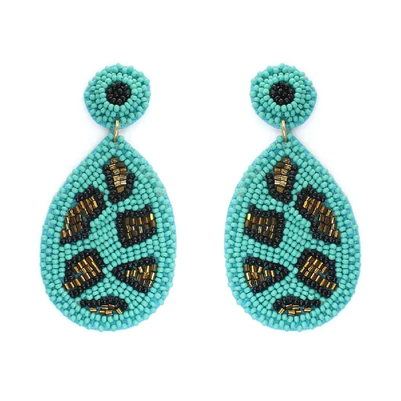 - Parrot climbing and standing wooden frameAqua Cami Leopard Earrings