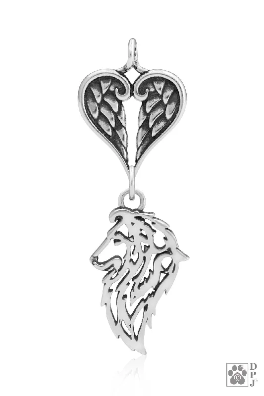 - Car dog seat beltShetland Sheepdog, Head, with Engravable Healing Angels Pendant