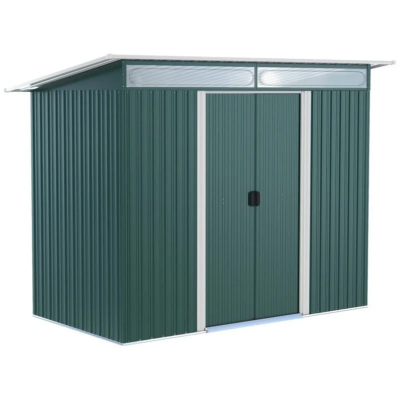 - Foldable and portable cat bagLightsky 8.5 x 4' Double Door Pent Garden Shed Steel Green by Steadfast