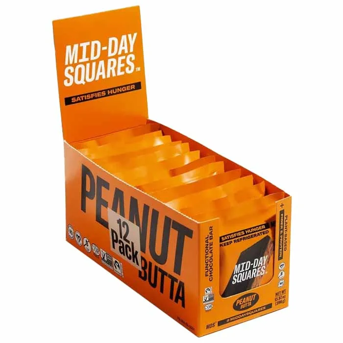 ---Mid-Day Squares - Bar Peanut Butta, 1.16 Oz (Pack of 12)