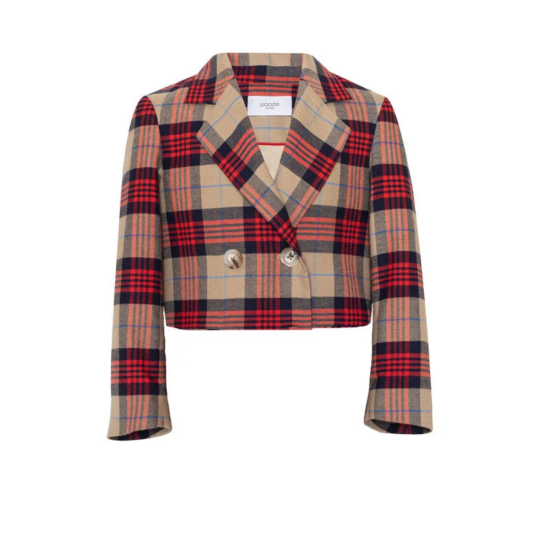 - Winter dog thick down jacketPaade Mode Red Plaid Tartan Special Edition Crop Blazer